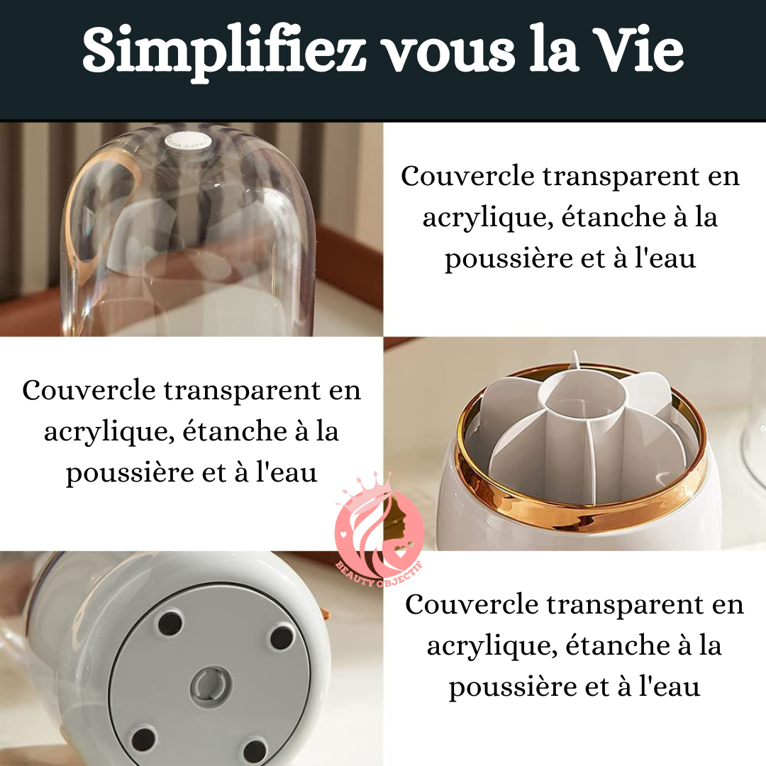 PORTE PINCEAUX MAQUILLAGE ROTATIF⎮ROTATING MAKEUP BRUSH™